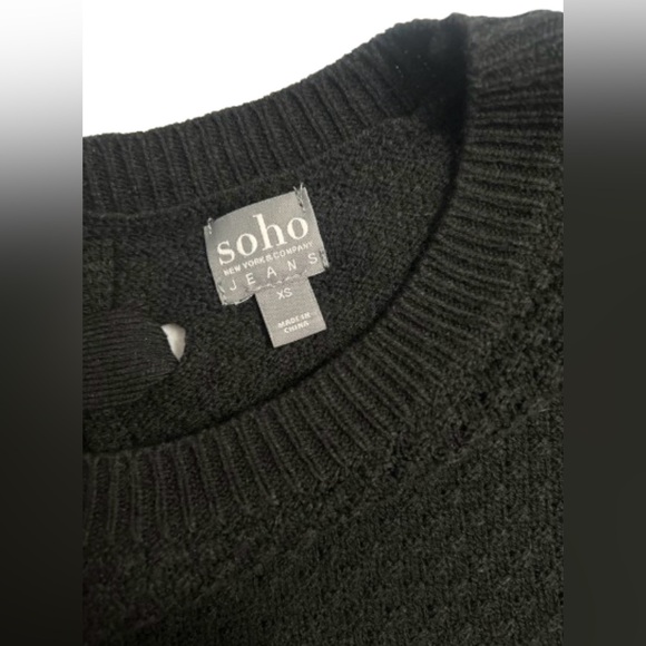 Soho Black Short Sleeve Sweater, Size XS - Picture 6 of 8